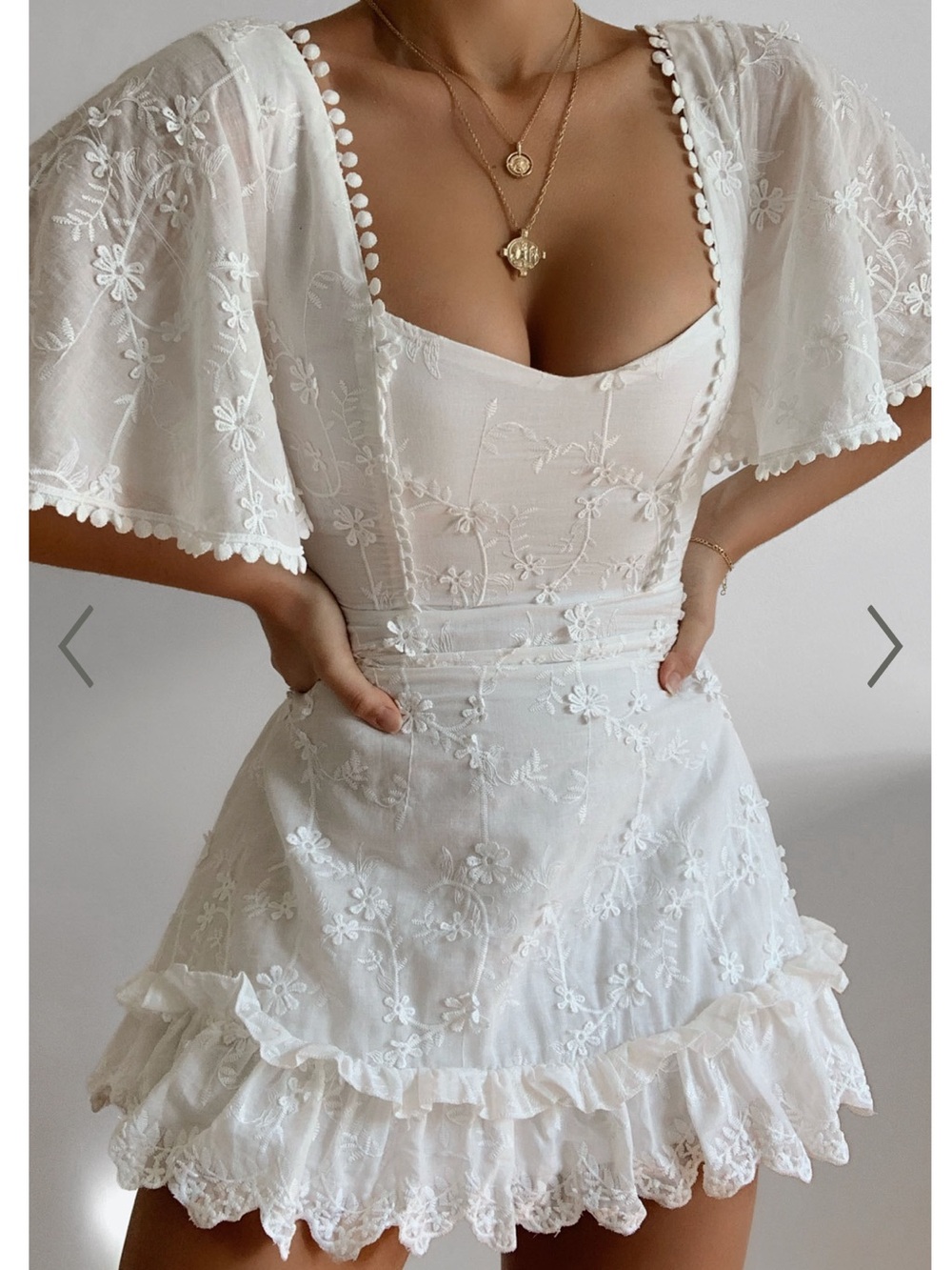 Showpo White Floral Lace Mini Dress